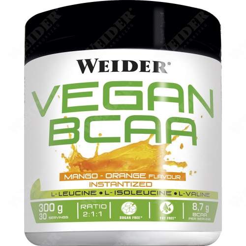 Weider Vegan BCAA, 300 g, fermentovaná forma BCAA, Mango-Orange