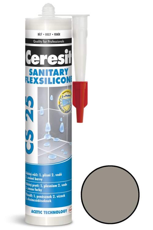 CERESIT CS 25 sanitární silikon 280 ml cementgrey