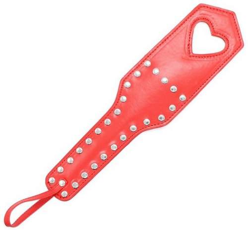 Heart Impression Spanking Paddle Red
