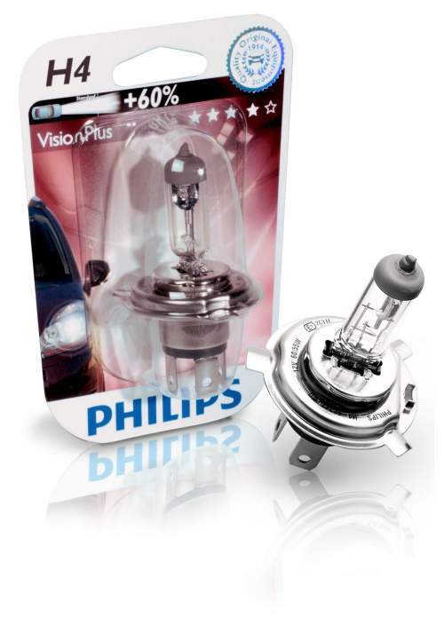 Philips H4 VisionPlus 12V 12342VPB1 plus 60procent