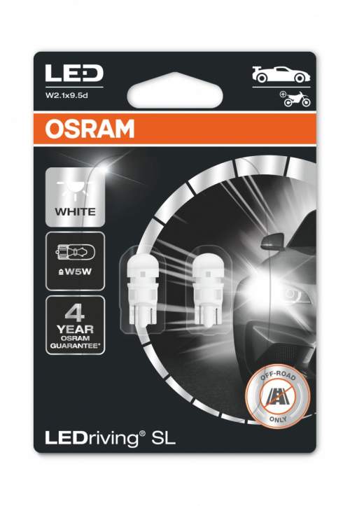 Osram LEDriving 2825DWP-02B W5W 6000K 12V 1W W2,1x9,5d