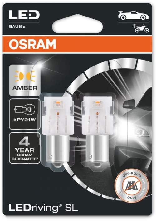 OSRAM LED PY21W 7507DYP-02B AMBER 12V 1,5W BAU15s