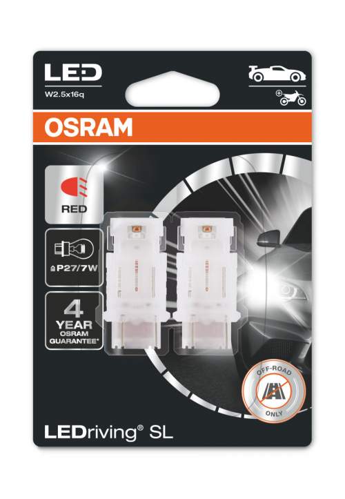 OSRAM LED P27/7W 3157DRP-02B RED 12V 1,8W W2.5x16q