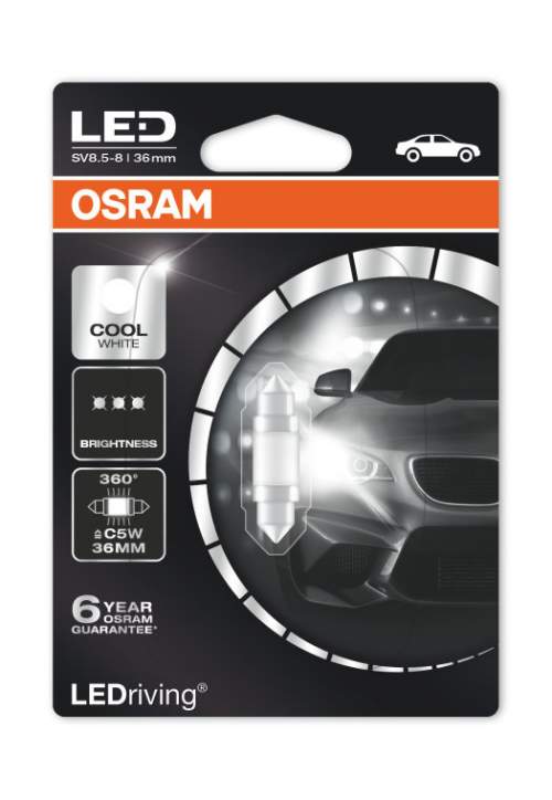 OSRAM LED C5W 6498CW 6000K 12V 1W SV8,5-8 36mm