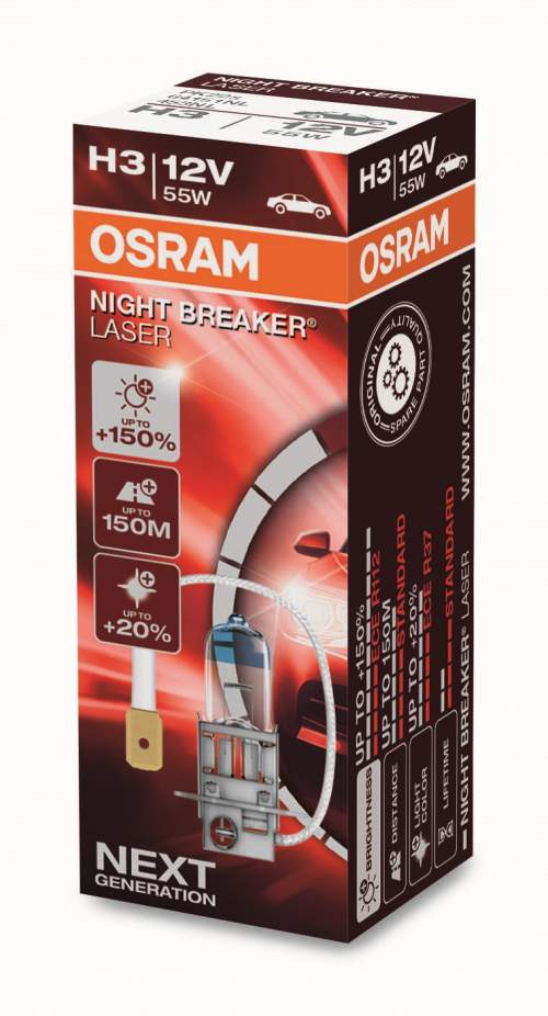 OSRAM 12V H3 55W night breaker laser (1ks)