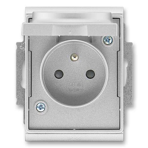 ABB Time zásuvka IP44 titanová 5518E-A02999 08 s clonkami