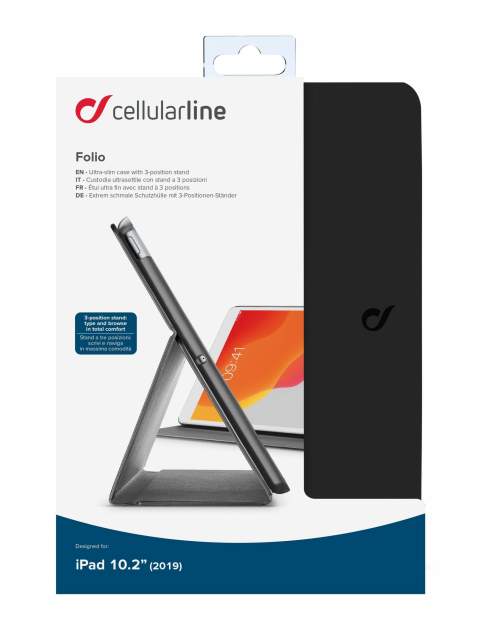 Pouzdro na tablet Cellularline FOLIO pro Apple iPad 10.2" (2019/2020/2021) černé
