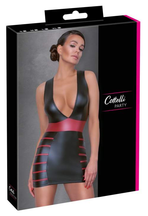 Cottelli Party - striped, tailor-made dress (black-red)