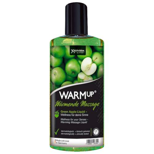 Joydivision WARMup - hřejivý masážní olej & lubrikant Zelené jablko 150ml