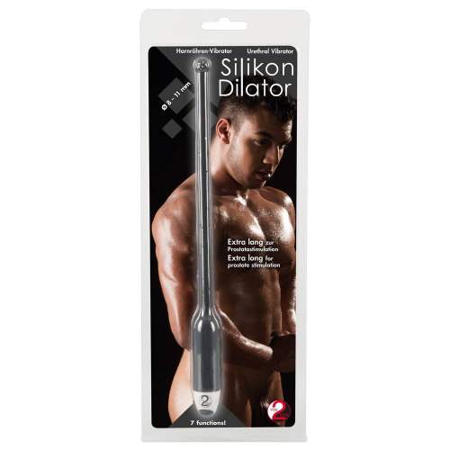 You2Toys - DILATOR - dlouhý silikonový vibrátor na močovou trubici - černý (8 - 11 mm)