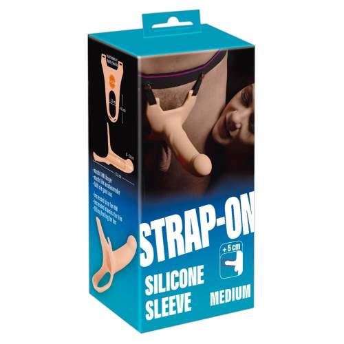 You2Toys Silicone Strap-on Medium - připínací duté dildo (střední velikosti) - tělová barva