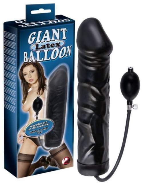 Nafukovací latexové dildo Black Giant Latex Balloon