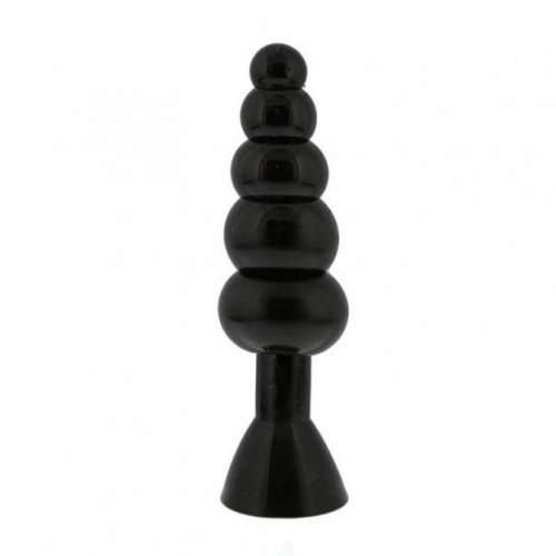 Anální kolík Bendable Butt Rattler černý, ohebný anální kolík s přísavkou 20 x 2–5,6 cm