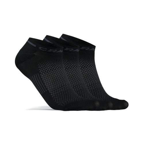 Unisex ponožky CRAFT Core Dry Shaftless 3-pack - černá Velikost: 40-42