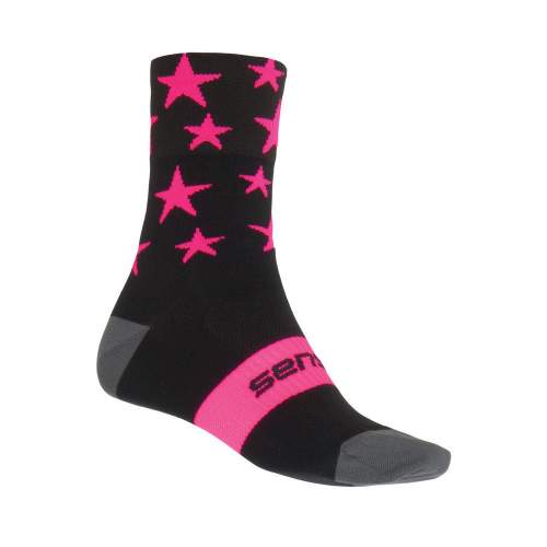 SENSOR Ponožky Stars černá/růžová 39-42