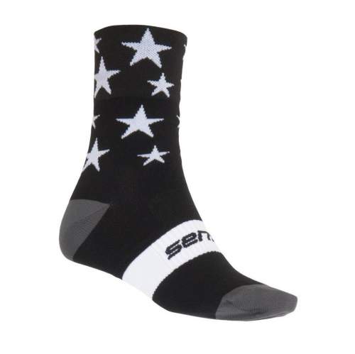 SENSOR Ponožky Stars černá/bílá 35-38