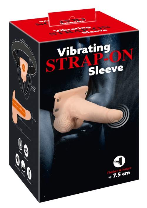 You2Toys Strap-on - rechargeable, hollow, strap-on vibrator (natural)