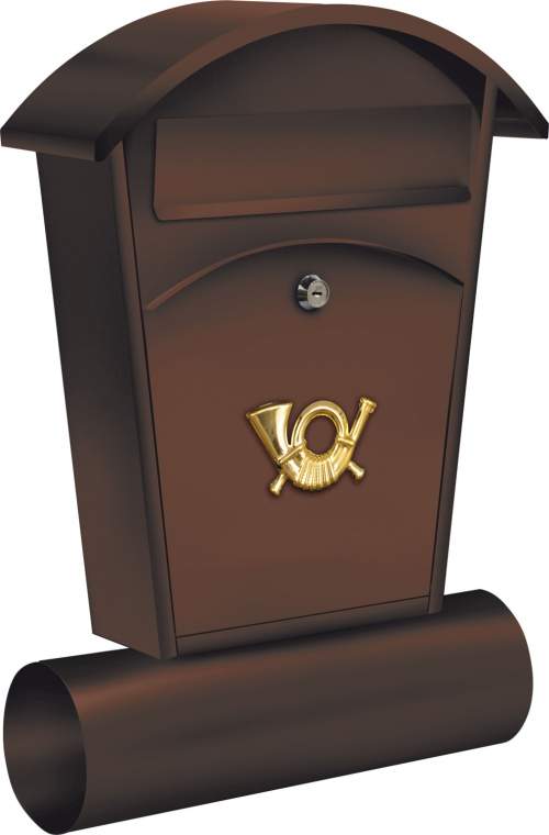 Vorel Poštovní schránka se stříškou oblou + zásobník na noviny 480x280x80mm hnědá
