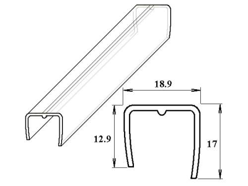 Lanit Plast PC ukončovací U-profil 16 mm čirý 2.10m