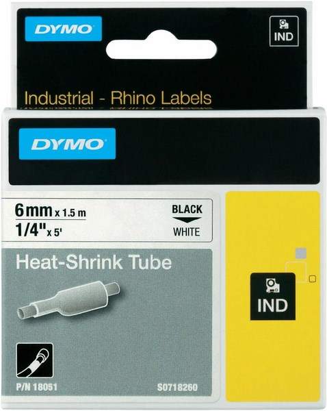 Páska do štítkovače DYMO 18055 (S0718300), 12 mm, IND RHINO, 1,5 m, černá/bílá