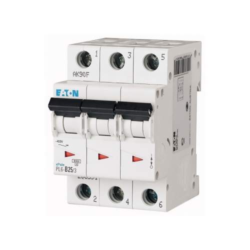 EATON PL6-C16/3 Jistič PL6, char C, 3-pólový, 6kA, 16A, 286601