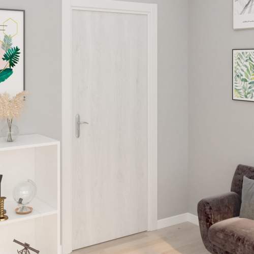 Samolepící tapety na dveře 2 ks bílé dřevo 210 x 90 cm PVC