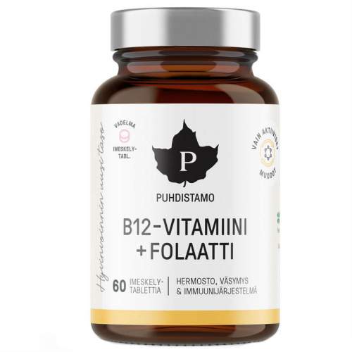 Puhdistamo Vitamin B12 Folate 60 pastilek malina