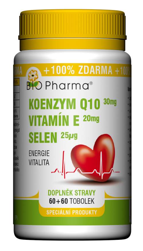 Bio Pharma Koenzym Q10 30 mg+Vitamín E 20 mg+Selen 25 μg 120 tobolek
