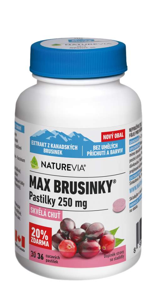 NatureVia Max brusinky pastilky tbl.30+6