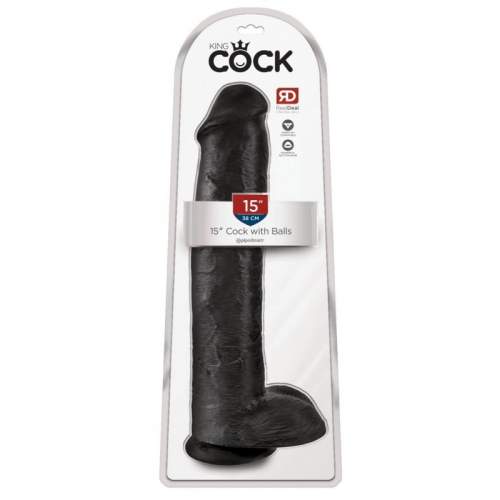 King Cock 15" Cock w Balls černé