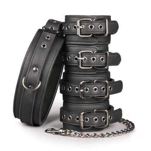 EasyToys Fetish set with Collar Ankle and Wrist Cuffs