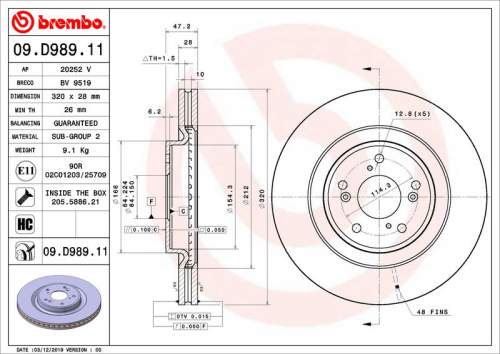 BREMBO 09.D899.13