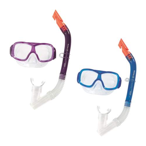 Šnorchlovací set PIKE - brýle, šnorchl - mix 2 barvy (modrý, fialový)