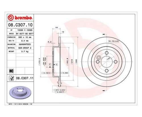 BREMBO 08.C307.11