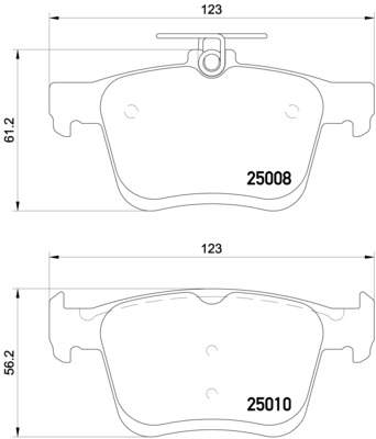 BREMBO Sada brzdových destiček, kotoučová brzda zadní  P85125