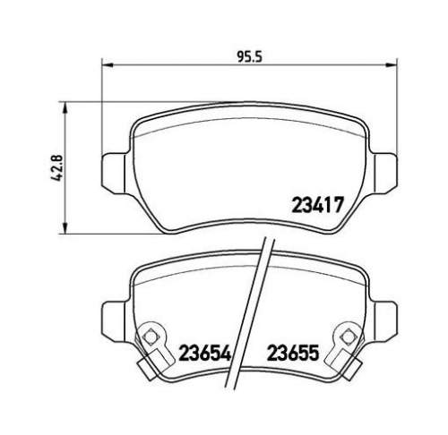 BREMBO Sada brzdových destiček, kotoučová brzda zadní P59038