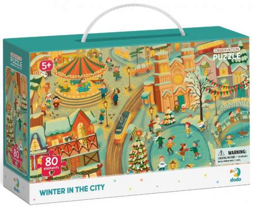 Dodo Puzzle s hledáním obrázků Zima ve městě 80 dílků