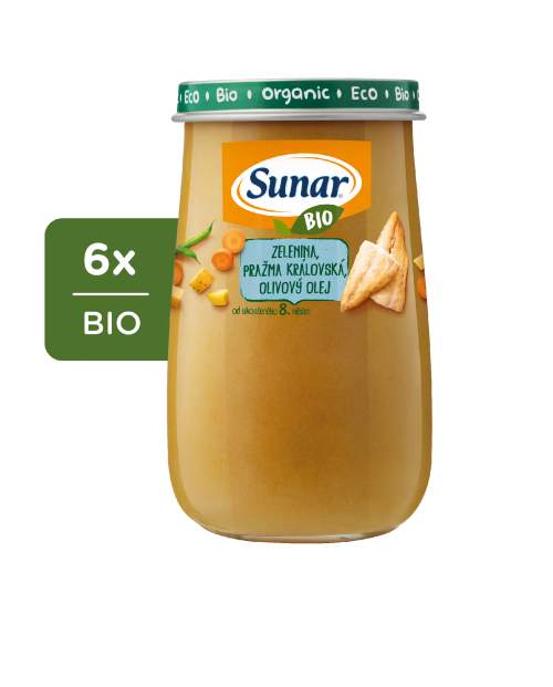 Sunar BIO příkrm zelenina, pražma královská, olivový olej 6x 190g