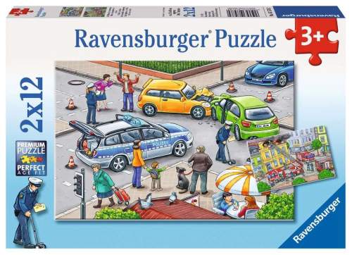 RAVENSBURGER S modrým světlem na cestách 2x12 dílků