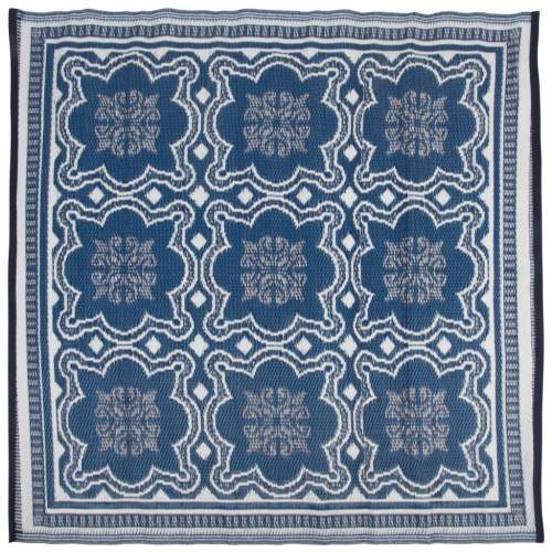 VIDA Esschert Design Venkovní koberec 151,5 cm modrobílý
