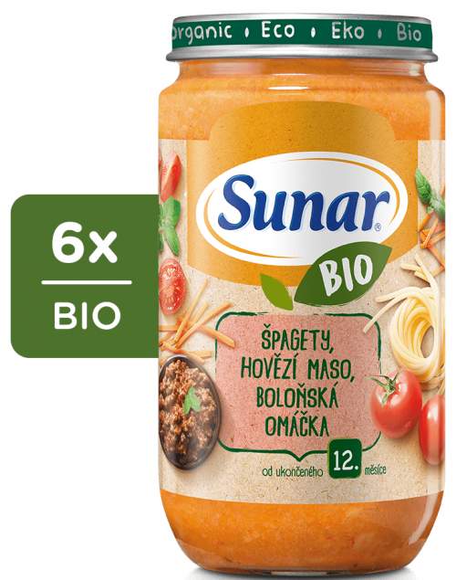 SUNAR BIO příkrm Boloňské špagety 6× 235 g