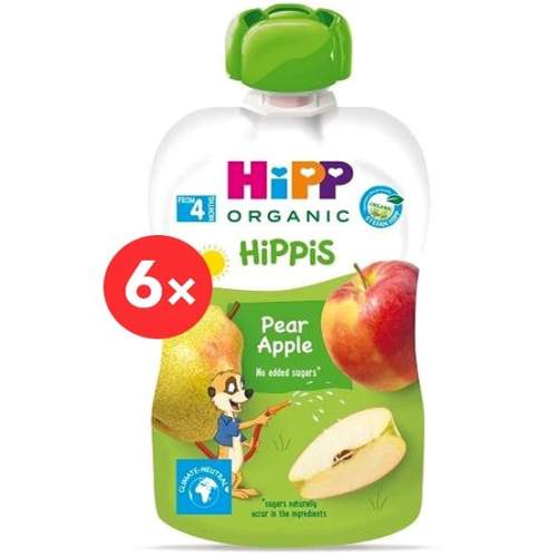 HiPP BIO Hippies Hruška-Jablko od uk. 4.-6.měsíce