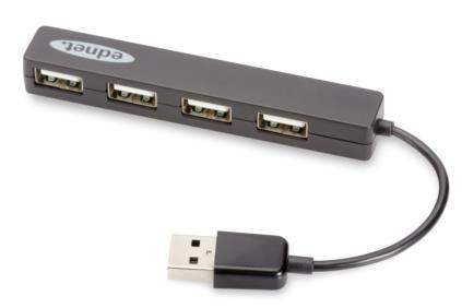 Digitus Ednet Notebook USB 2.0 Hub, 4 porty, Plug & Play, přenosová rychlost až 480 Mb / s
