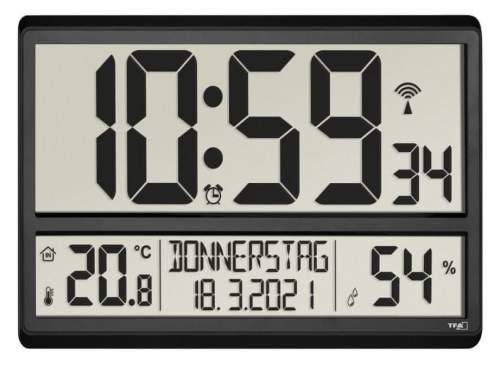 TFA Nástěnné hodiny s vnitřní teplotou a vlhkostí TFA60.4520.01