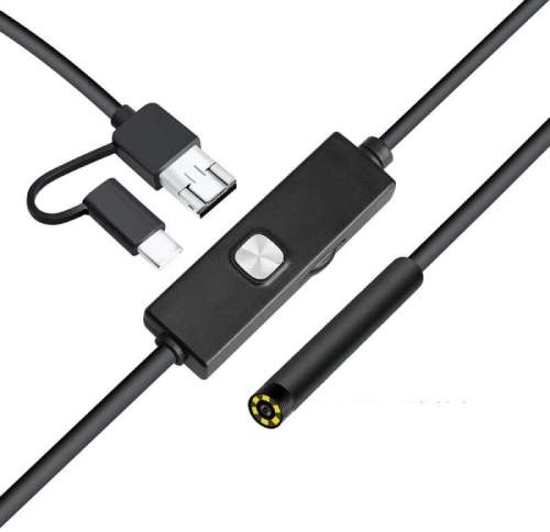 OEM USB endoskopická kamera tvrdý kabel 5m a zrcátkem i pro mobil - USB-kamera-7x5m-H