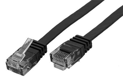 Oem Patch kabel UTP cat 6, 15m plochý - černý