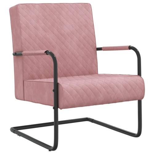 shumee Konzolová židle růžová samet, 325728