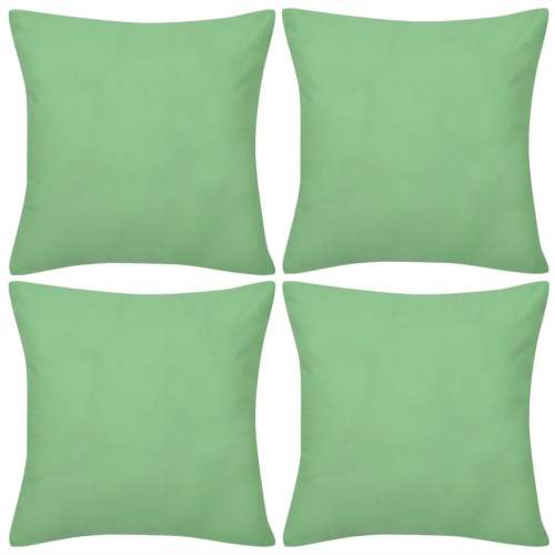 Shumee 4 jablkově zelené povlaky na polštářky bavlna 40 × 40 cm