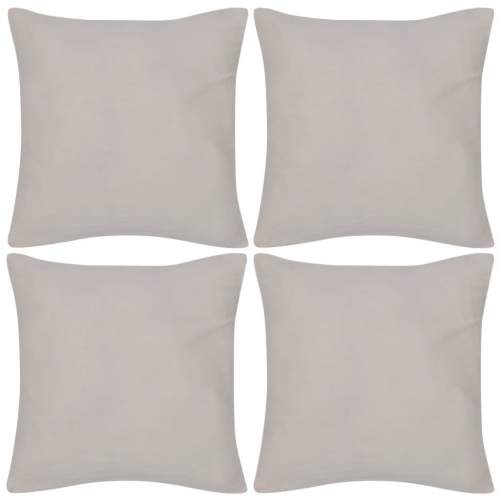Shumee 4 béžové povlaky na polštářky bavlna 50 × 50 cm