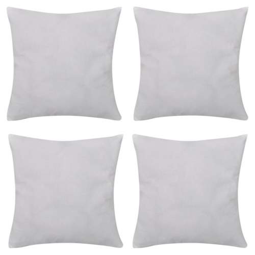 4 bílé povlaky na polštářky bavlna 50 × 50 cm